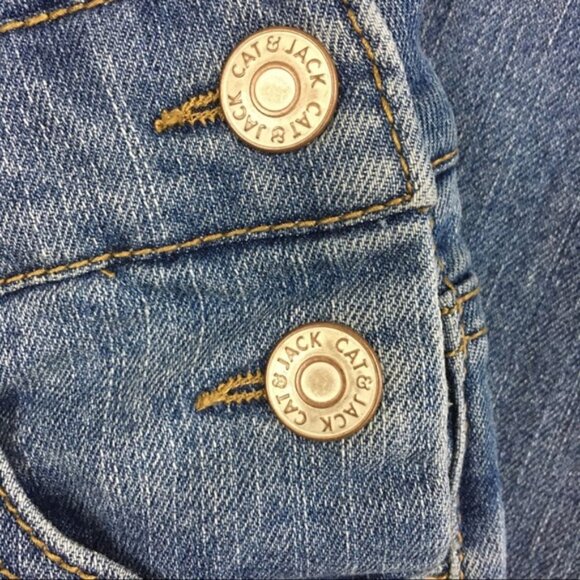 Cat & Jack girls denim overalls with adjustable straps size medium - Picture 5 of 8